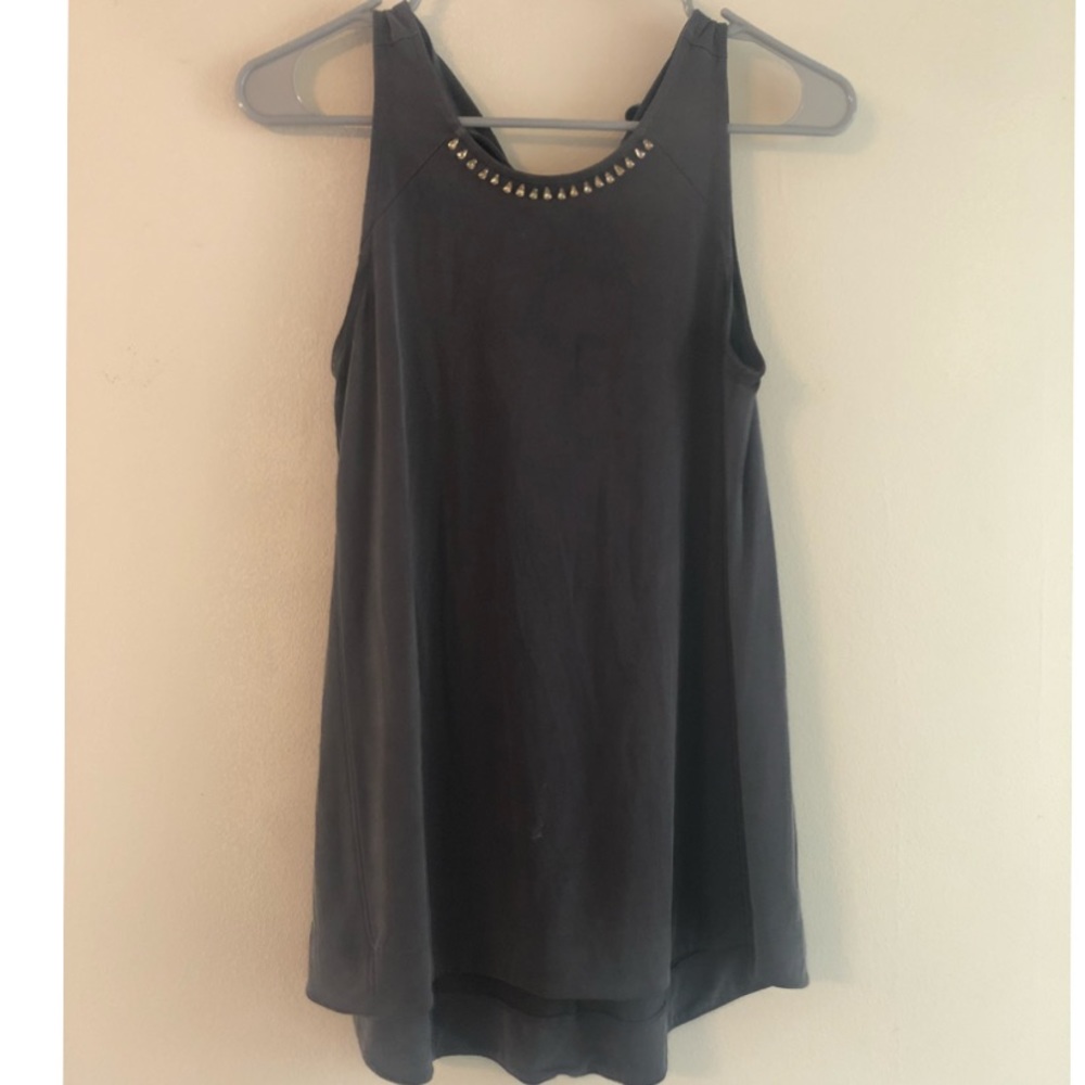 Gray Blouse with neckline detail